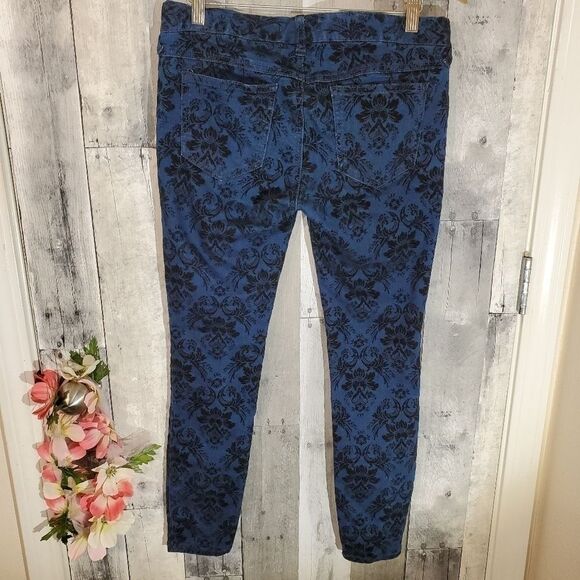 Free People brocade flocked skinny ankle jeans 26 - Picture 6 of 8